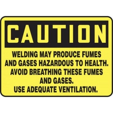 Accuform Hot Surface Sign, 10 in H x 14 in W, Dura-Plastic MWLD608XT